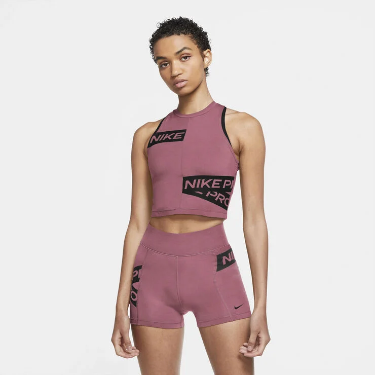 Nike Performance Cropped Traeningstop Pink