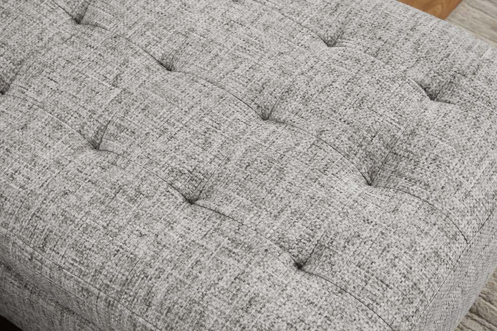 Modernes Ecksofa STOCKHOLM 220cm grau cozy Veloursstrickstoff Federkern 3-Sitzer-Sofa