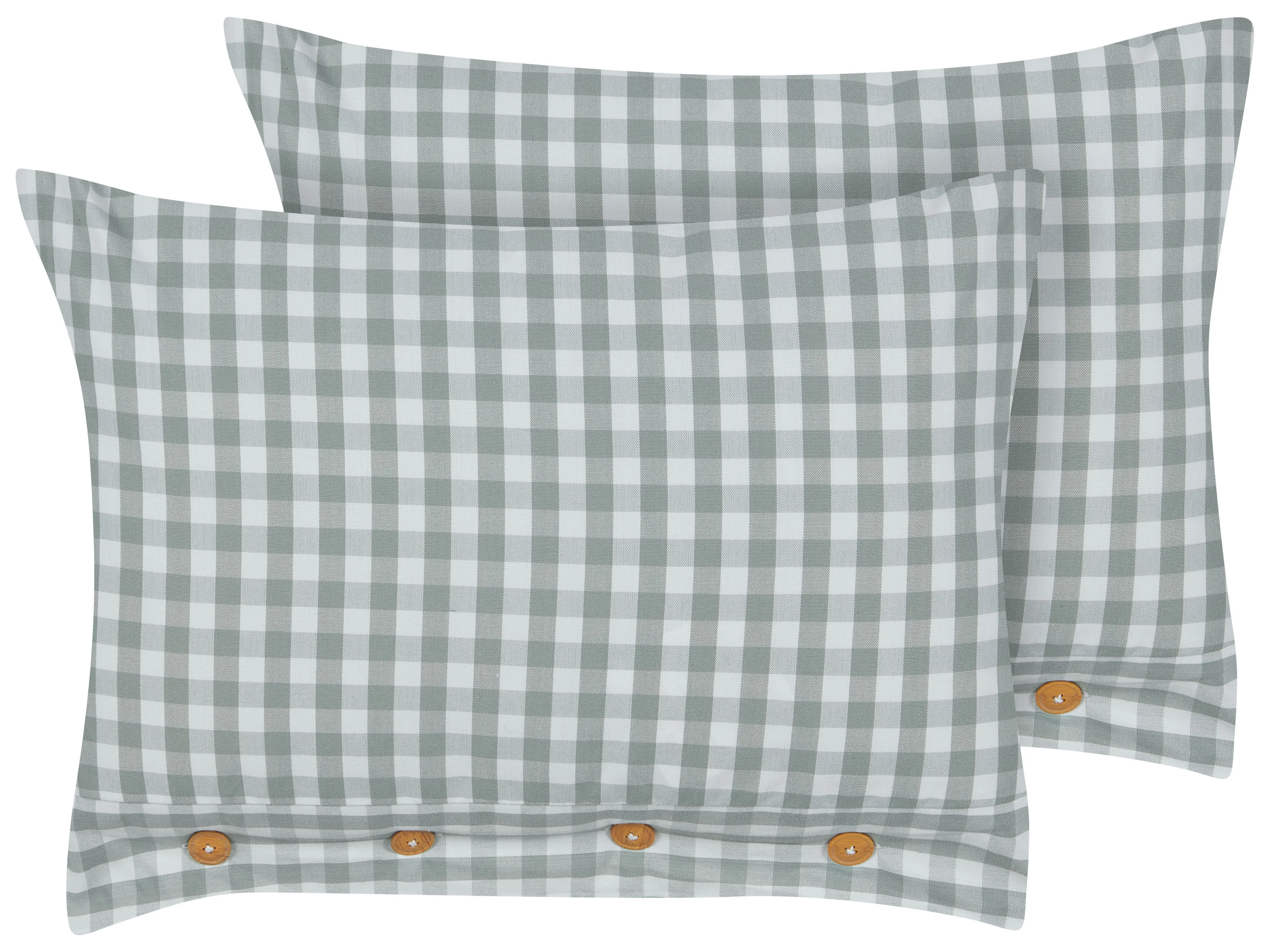 Set van 2 sierkussens TALYA 40 x 60 cm Mintgroen geblokt patroon