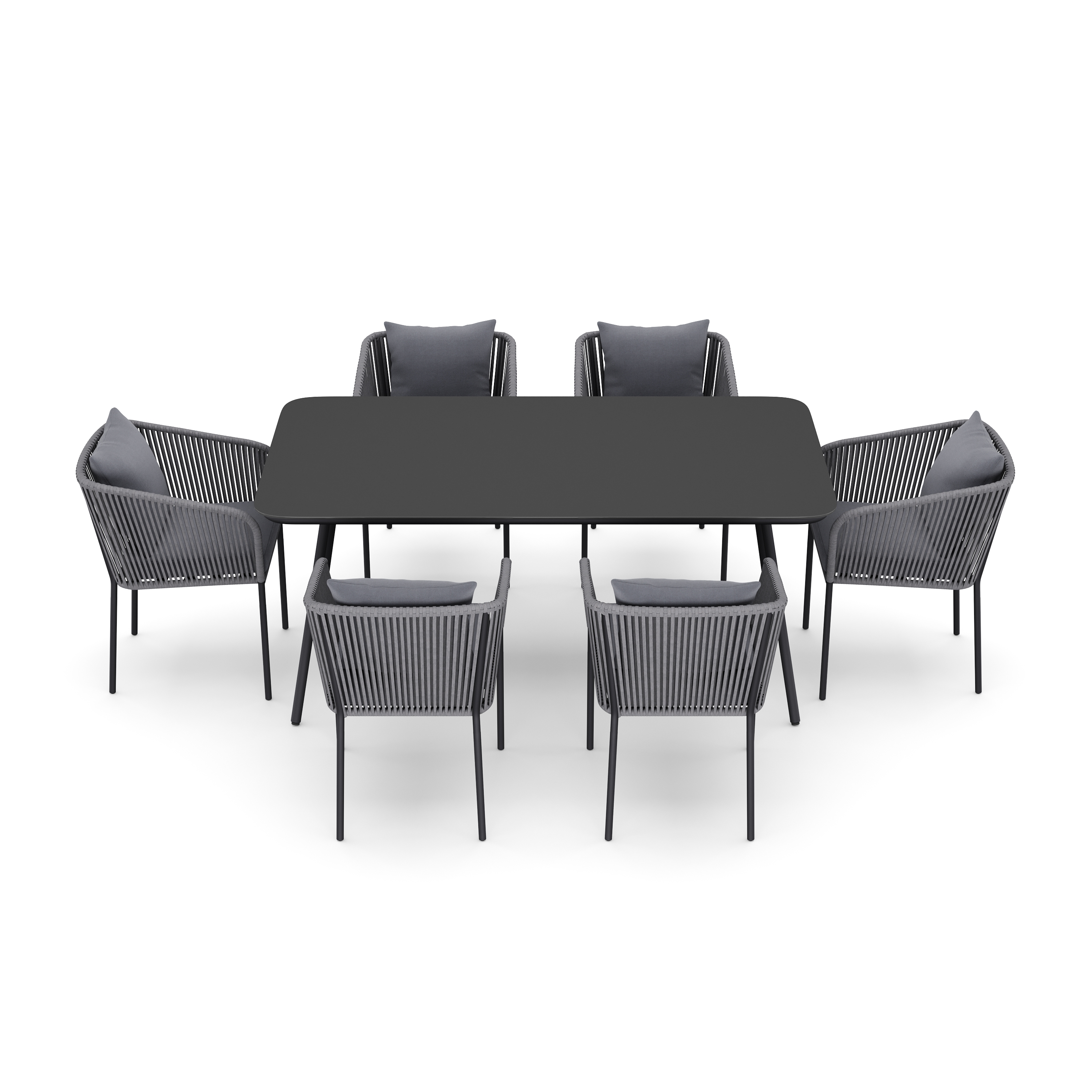 Gartenmöbel Set MARCELLO 7-teilig anthrazit