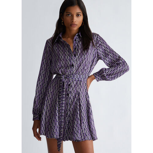 Liu Jo - Vestido camisero de raso Violeta