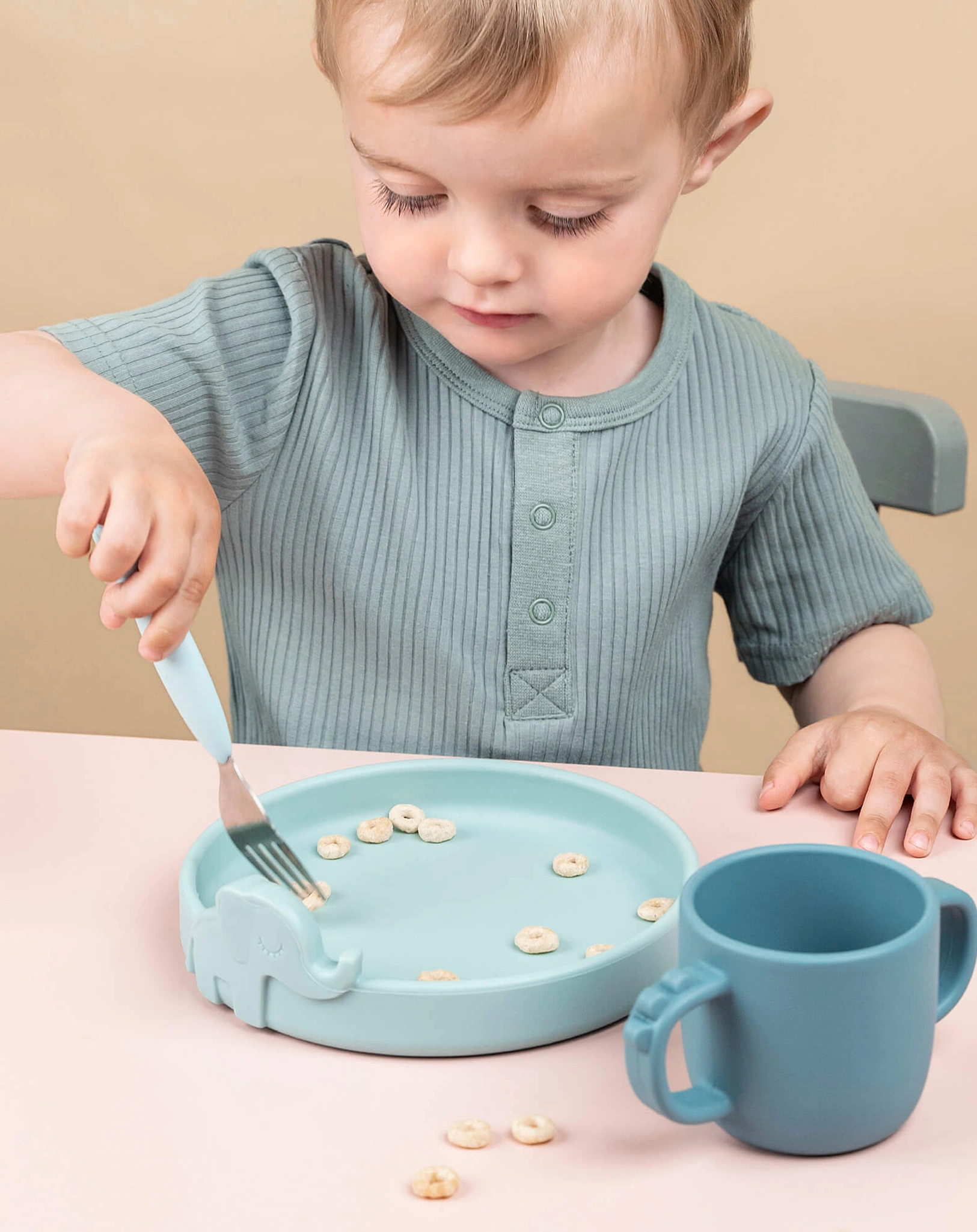 Besteckset EASY-GRIP - DEER FRIENDS 3-teilig in blau