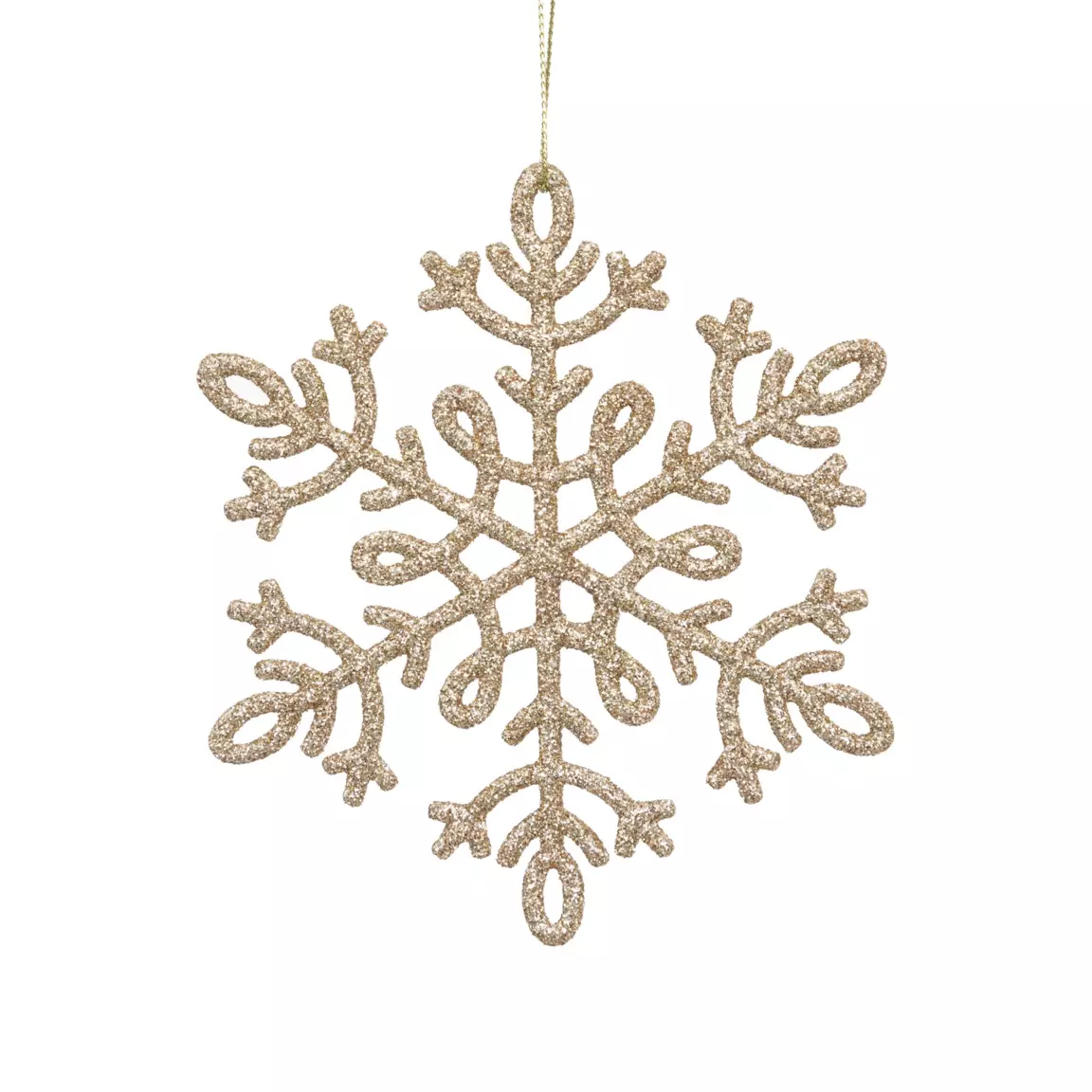 Lot de 8 flocons de Noël à suspendre (H11 cm) Dentelle Or
