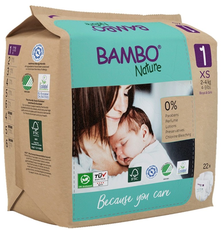 Bambo Nature Maat 1 Luiers XS 22 stuks