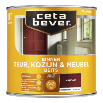 CetaBever Deur, Kozijn & Meubelbeits zijdeglans transparant mahonie 250 ml