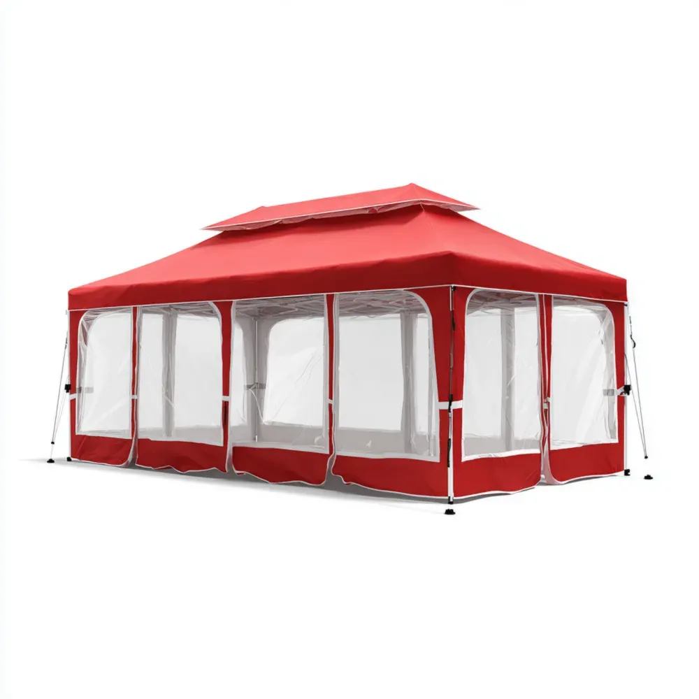 Pavillon Festzelt 300x600x250cm – Rot – Polyester und PVC