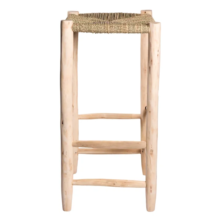 Cosydar Tabouret de bar en bois brut et palme