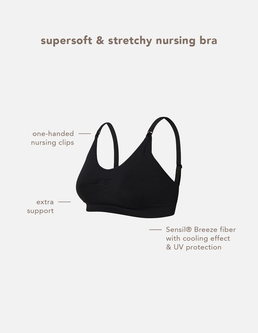 Noppies Maternity Naadloze voedingsbh Hura Sensil Breeze - Black
