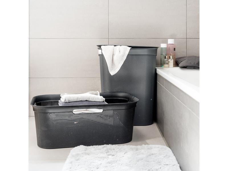 Rotho Wäschekorb  Brisen Anthrazit, 41 l Wäschebox