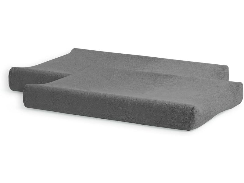 Jollein Wickelkissenbezug 2er Set Terry Storm Grey 50 x 70 Weicher Bezug für Wickelauflage