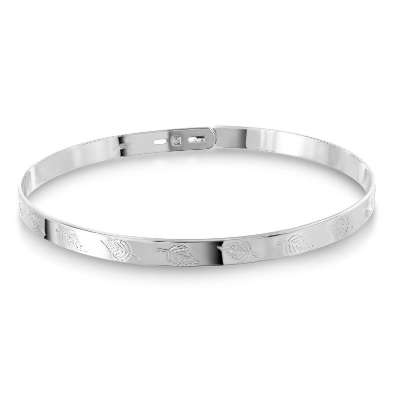 Jonc argent 925 Feuille
