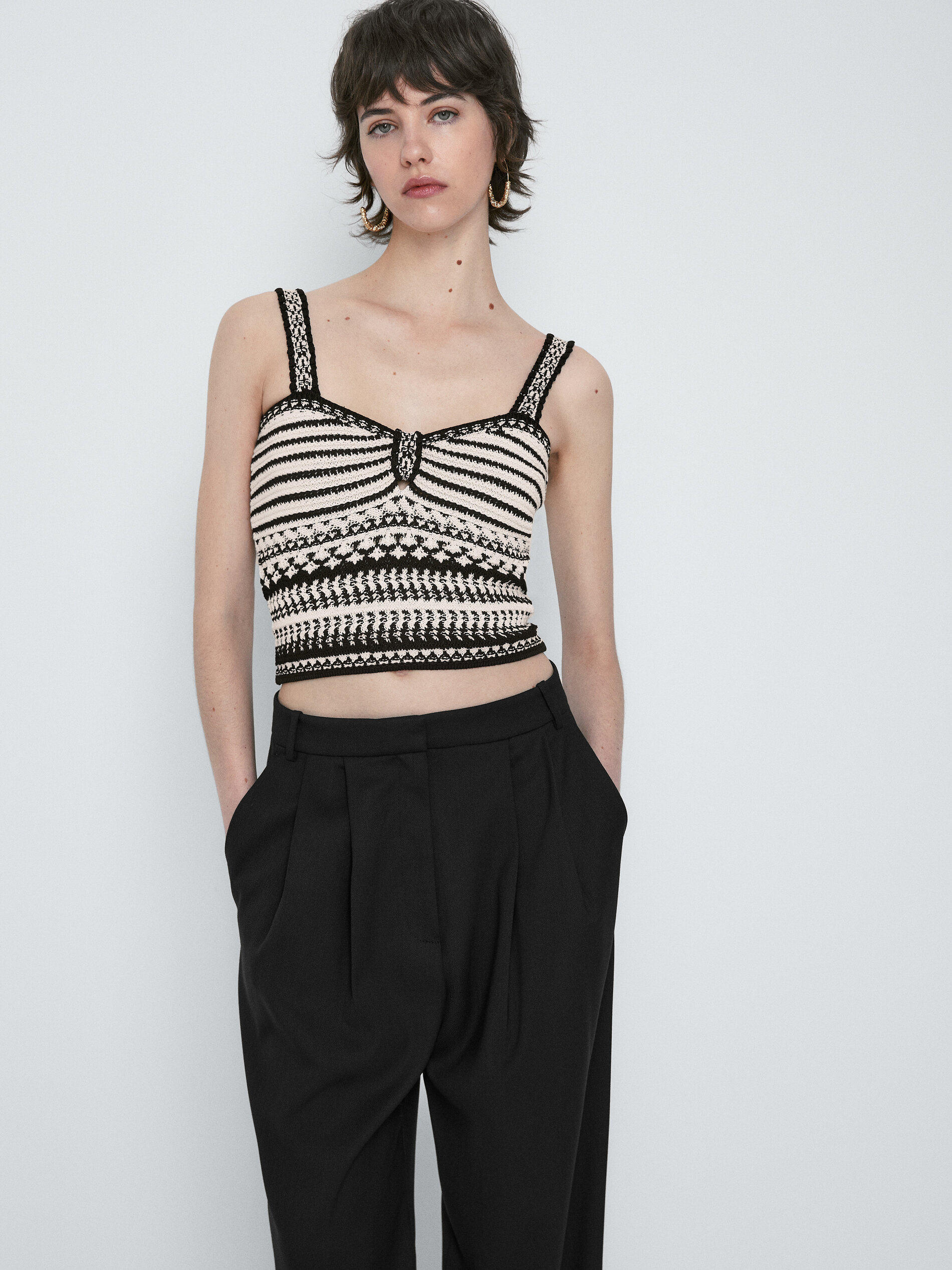 Top com ponto jacquard - RAW