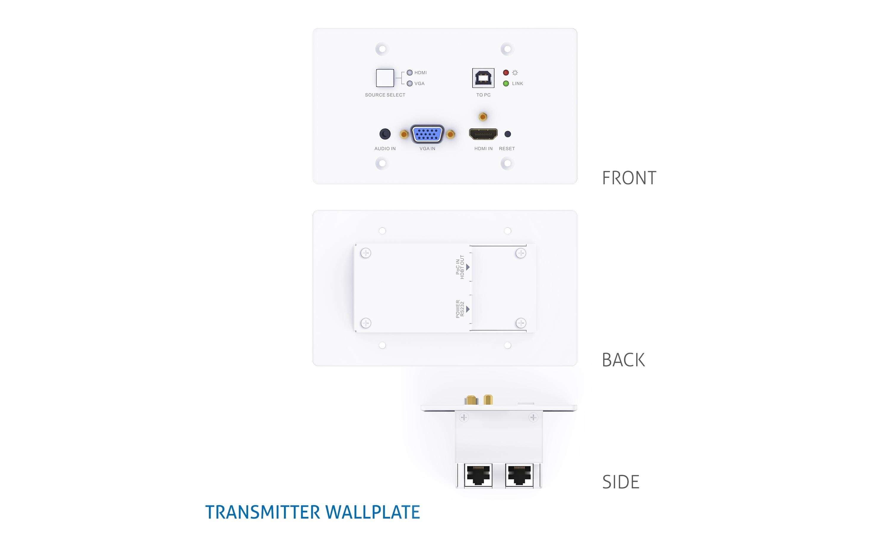 AV-Verteilungssystem PT-PK100 HDMI, VGA, HDBaseT<br>2K Multiformat HDBaseT AV Distribution System