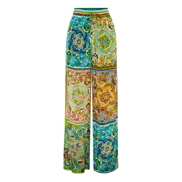 Alémais Pantalon Dreamer Satin de Soie | Vert