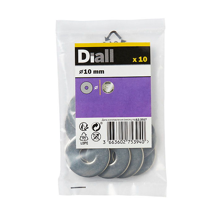 Rondelles plates larges en inox ø 10mm - 10 pièces