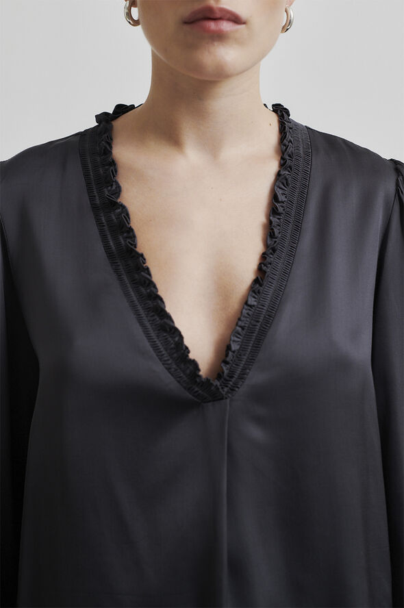 Second Female Bardi V-Neck Blouse Volcanic ash