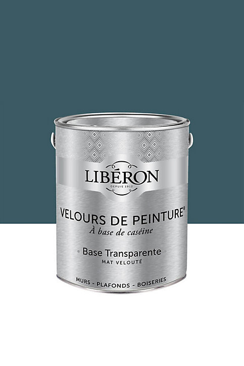 Peinture multisupport murs, plafonds et boiseries Velours de peinture bleu d'auvergne Libéron 2,5L