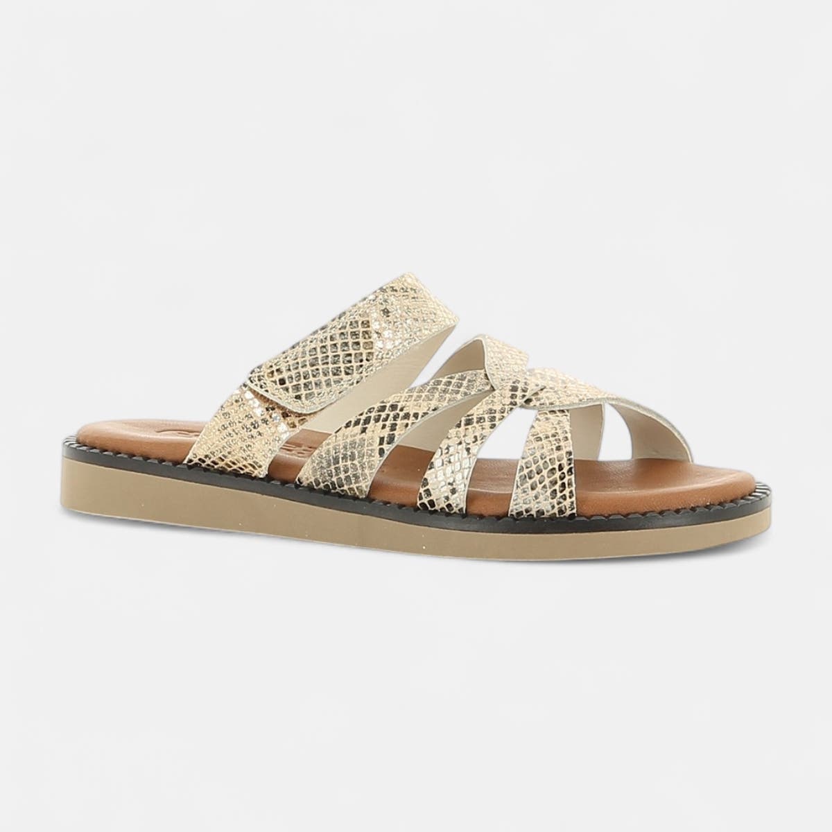 Mules Femme en cuir or