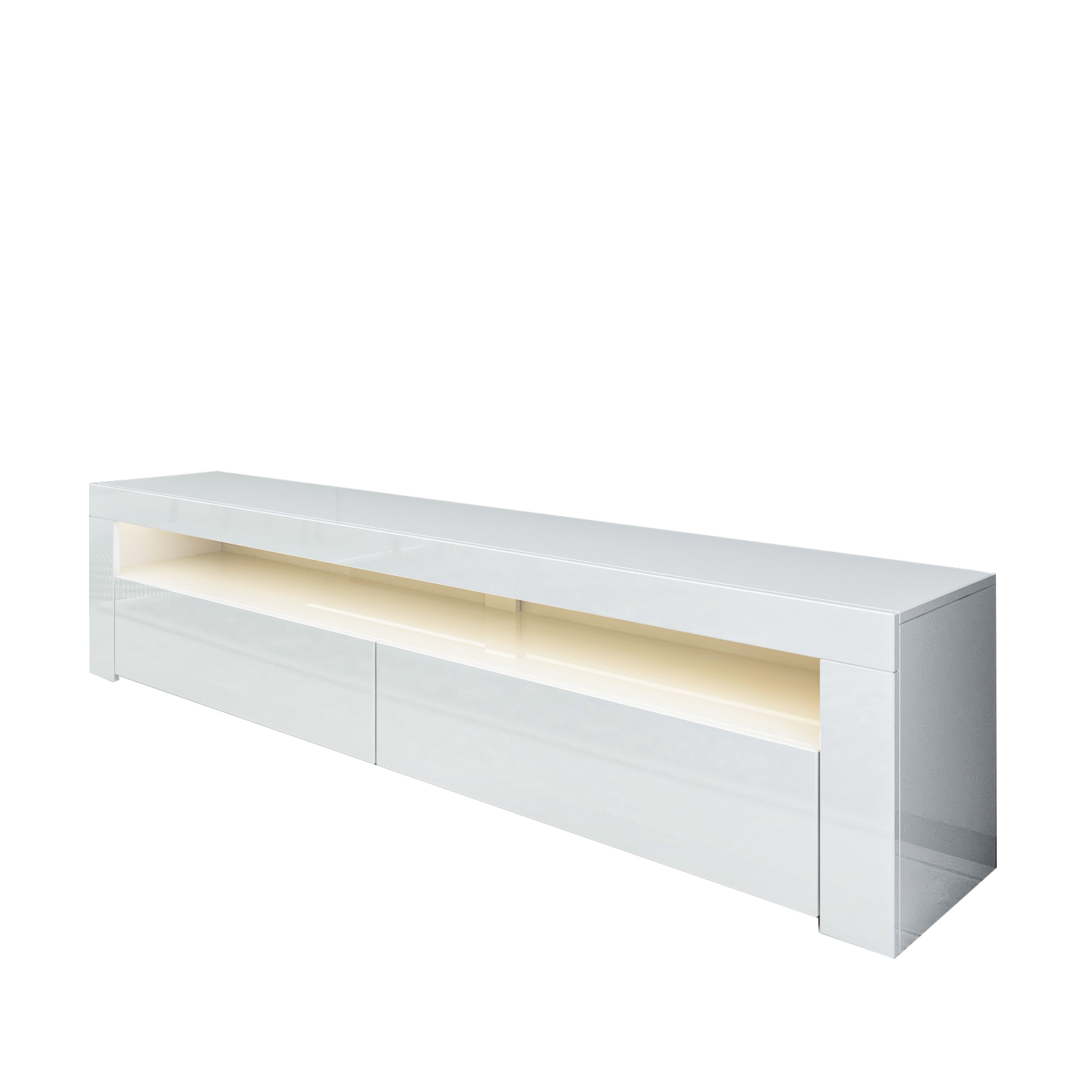 TV-Lowboard - weiß - mit LED-Beleuchtung