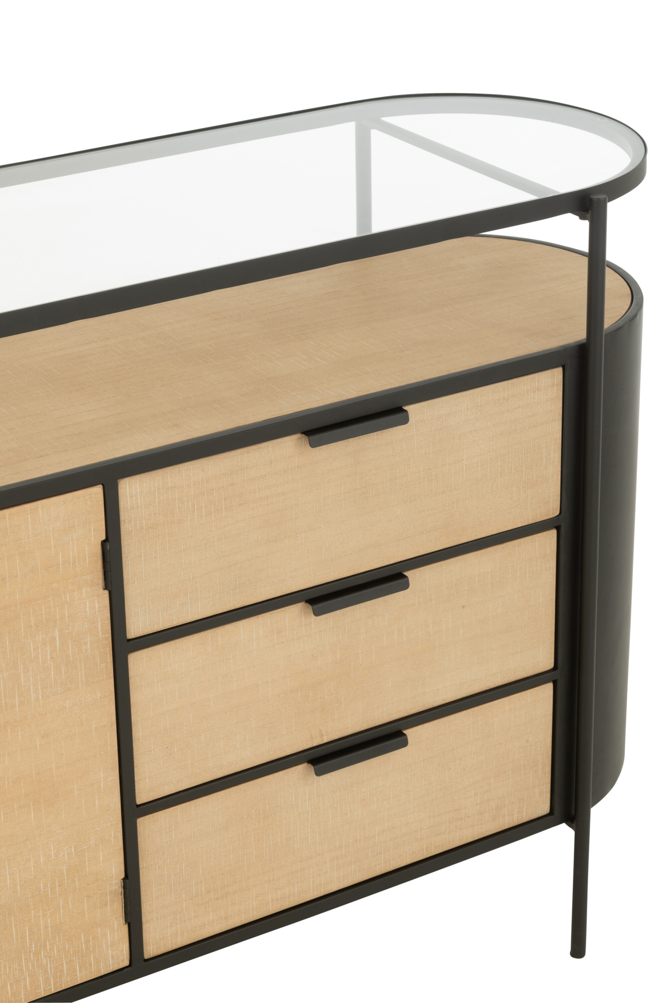 Dressoir Ovy Iron naturel/zwart