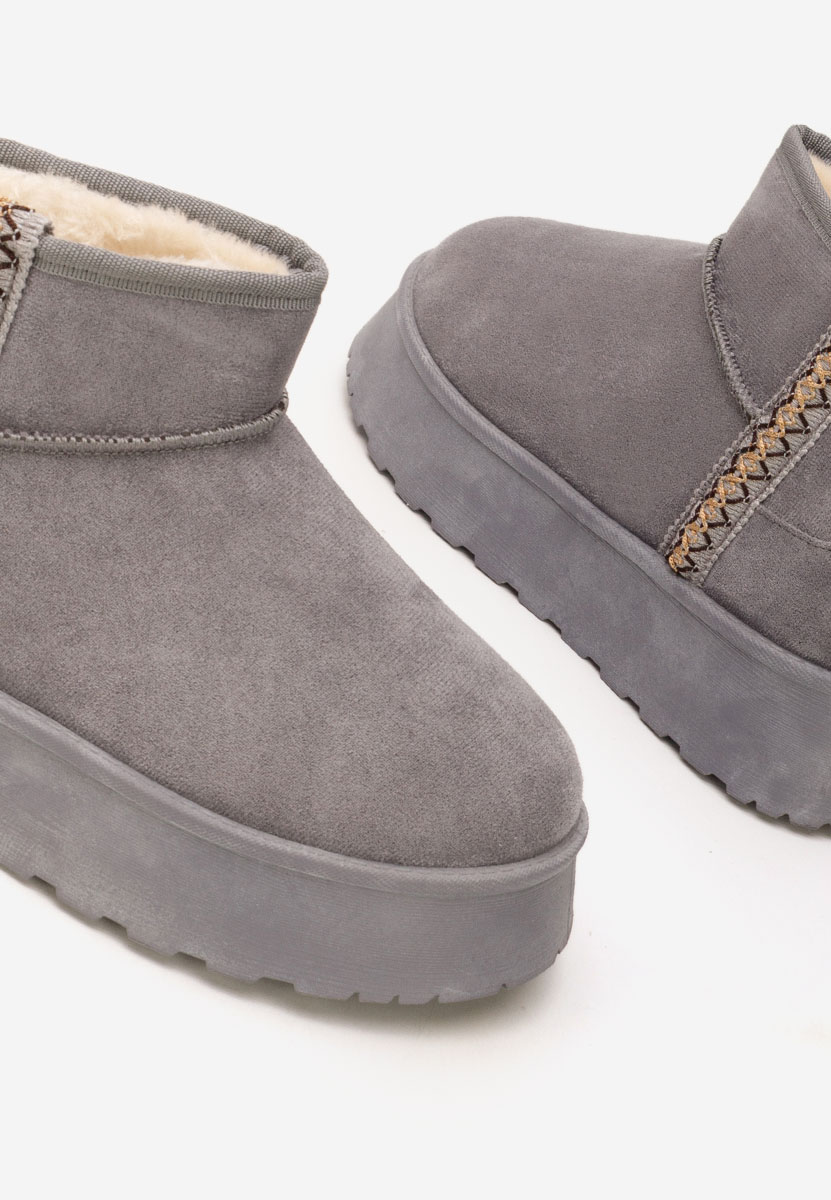 Bottines à plateforme grise Kristin