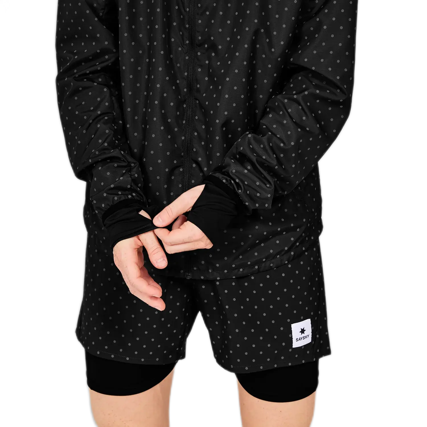 saysky reflective polka blaze jacket 634 mmrja02 1018 black aop
