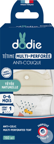 Dodie Biberon Tétine Multi-Perforée Anti-Colique Terracotta 0-6 Mois Débit 1 150ml 1 Pièce