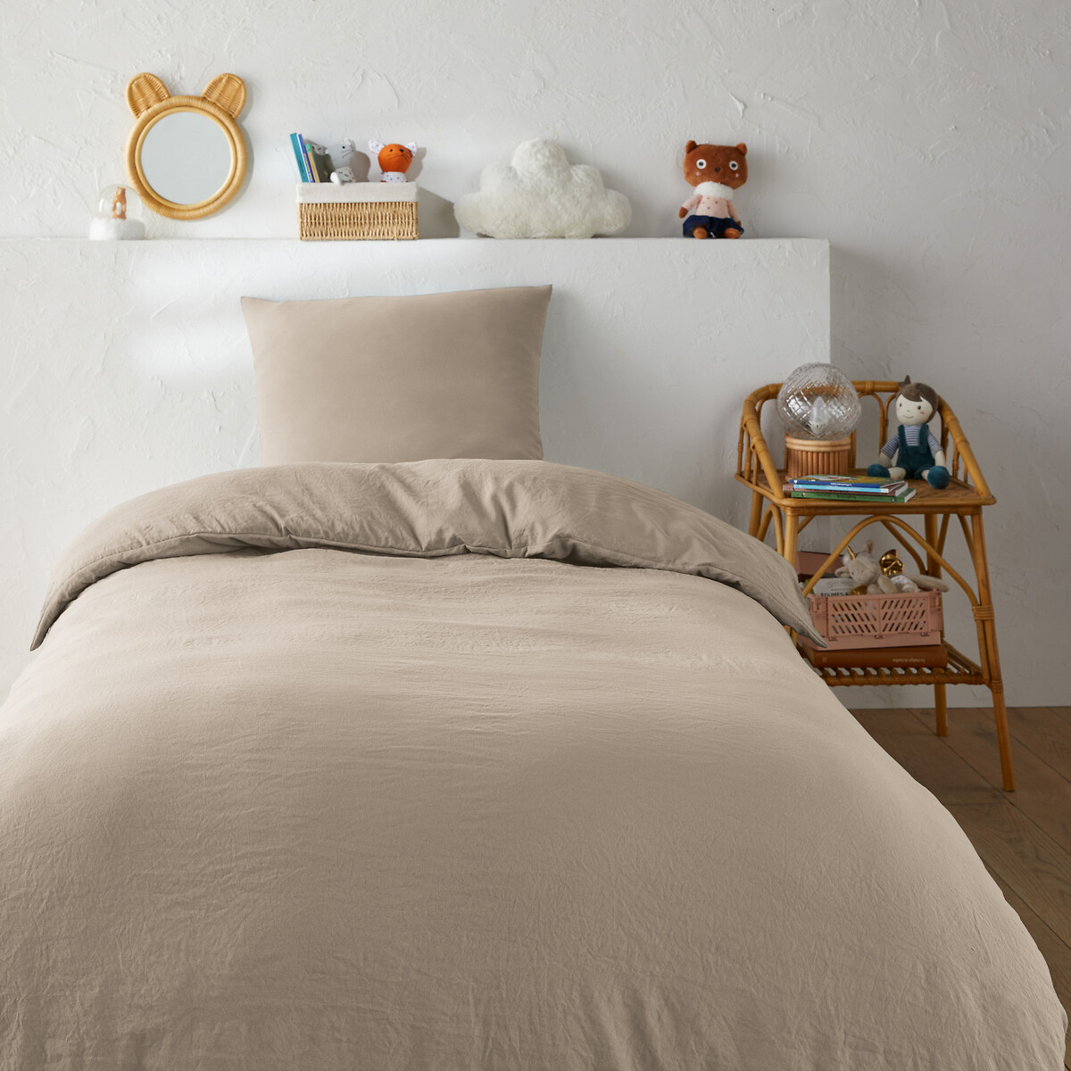 LA REDOUTE INTERIEURS<br>Conjunto de cama infantil, microfibra reciclada e lavada