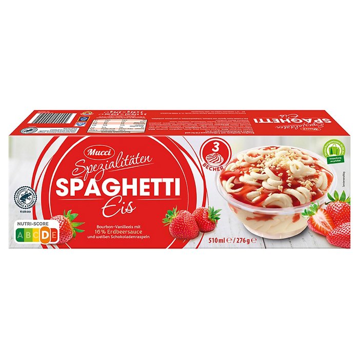 MUCCI Spezialitätenbecher 510 ml, Spaghetti