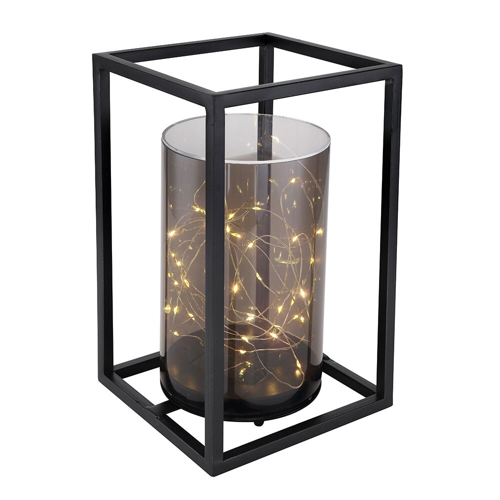 LED Solarleuchte, Gartendeko, schwarz, Lichterkette, H 28 cm
