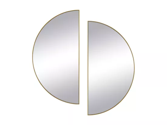 Lot de 2 miroirs demi-cercle design en métal - L.50 x H.100 cm - Doré - GAVRA