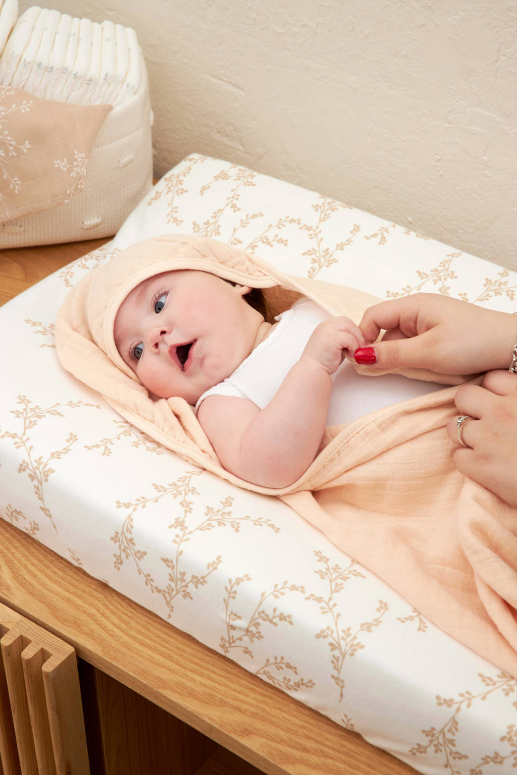 hydrofiele badcape uni soft peach