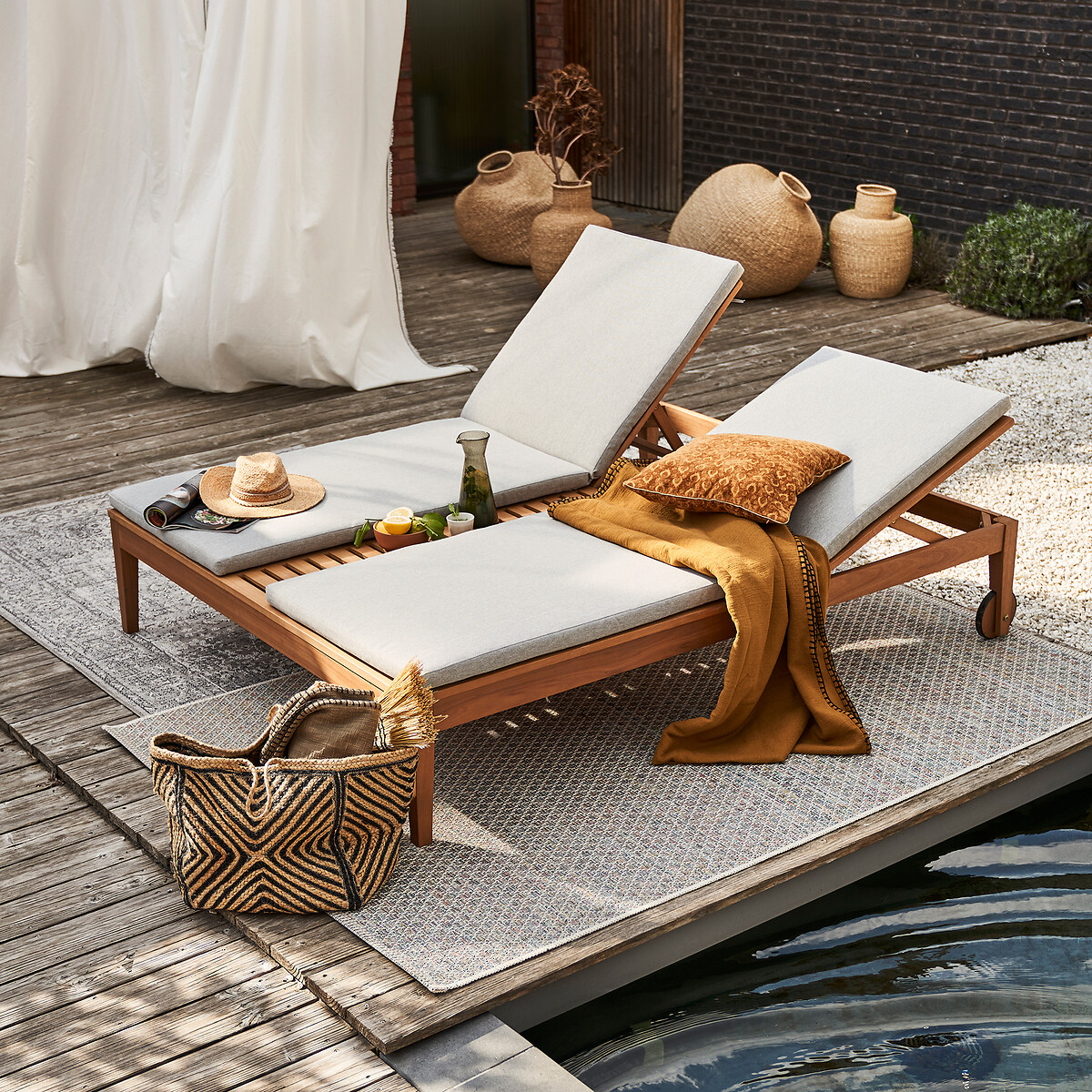 LA REDOUTE INTERIEURS<br>Chaise longue dupla eucalipto, Salsola