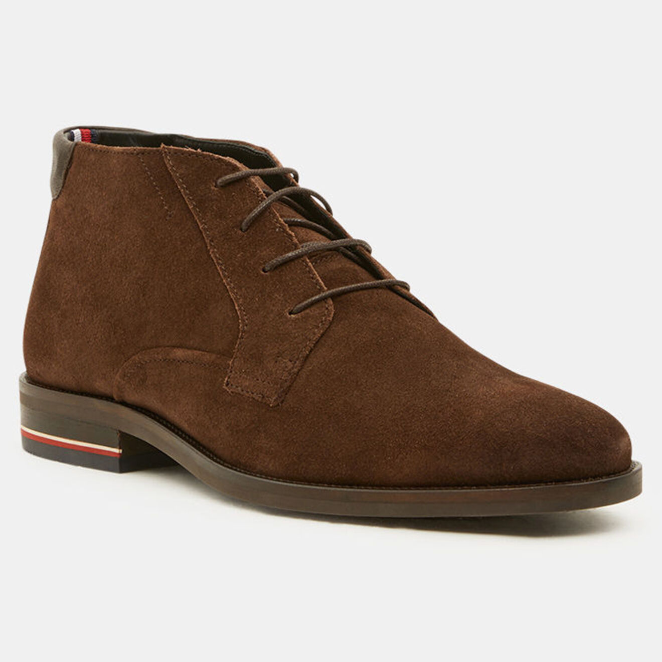 Tommy Hilfiger Desert boots en Velours de Cuir Signature marron foncé
