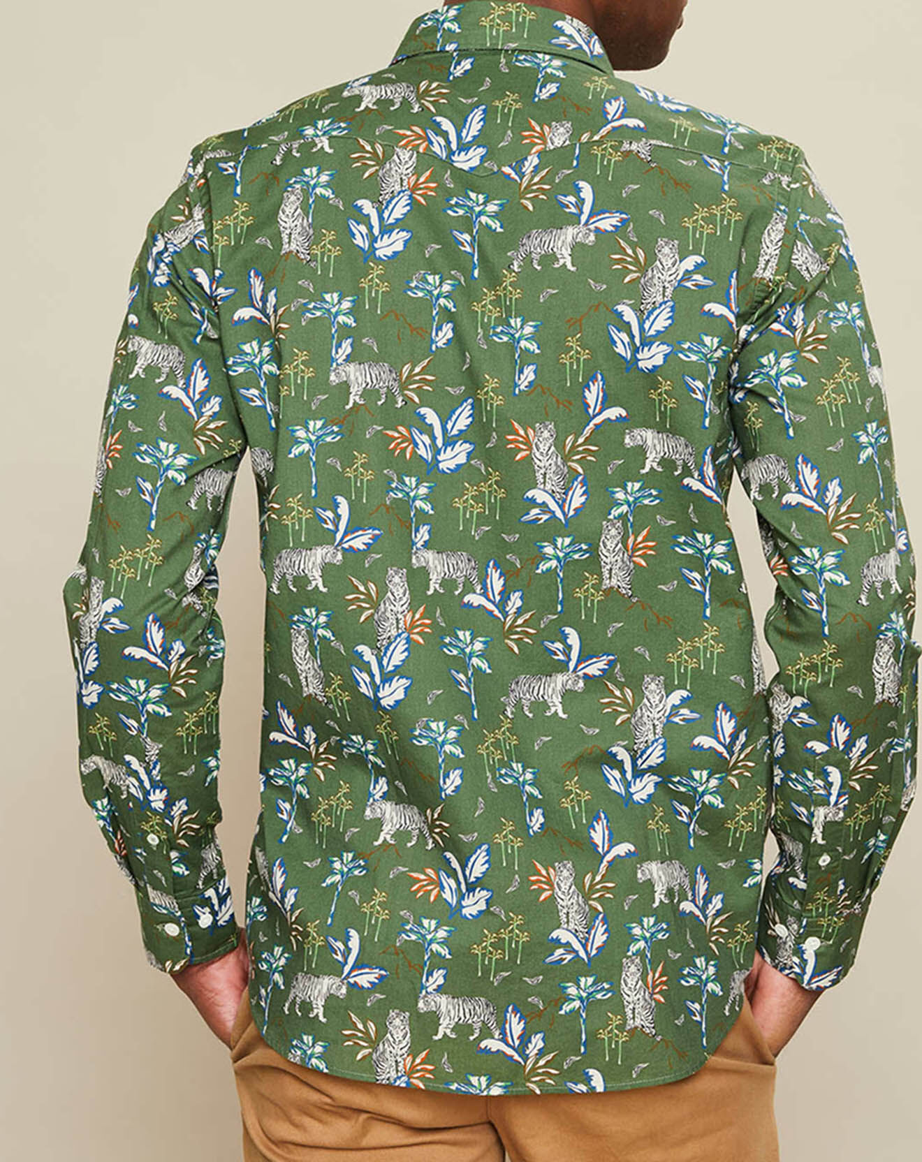 Hartford Chemise slim Storm imprimée jungle kaki