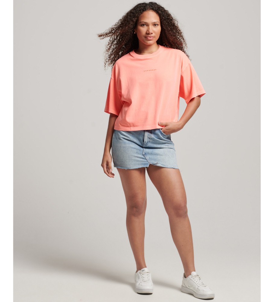 Camiseta Superdry Code Surplus Micro Coral Oversized Square Fit