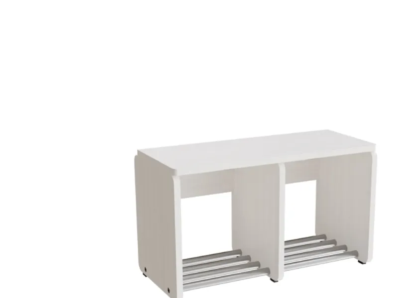 Garderobeindretning Eira Light, skohylde, 2 pladser, rumbredde 220 mm, hvidpigmenteret krydsfinér