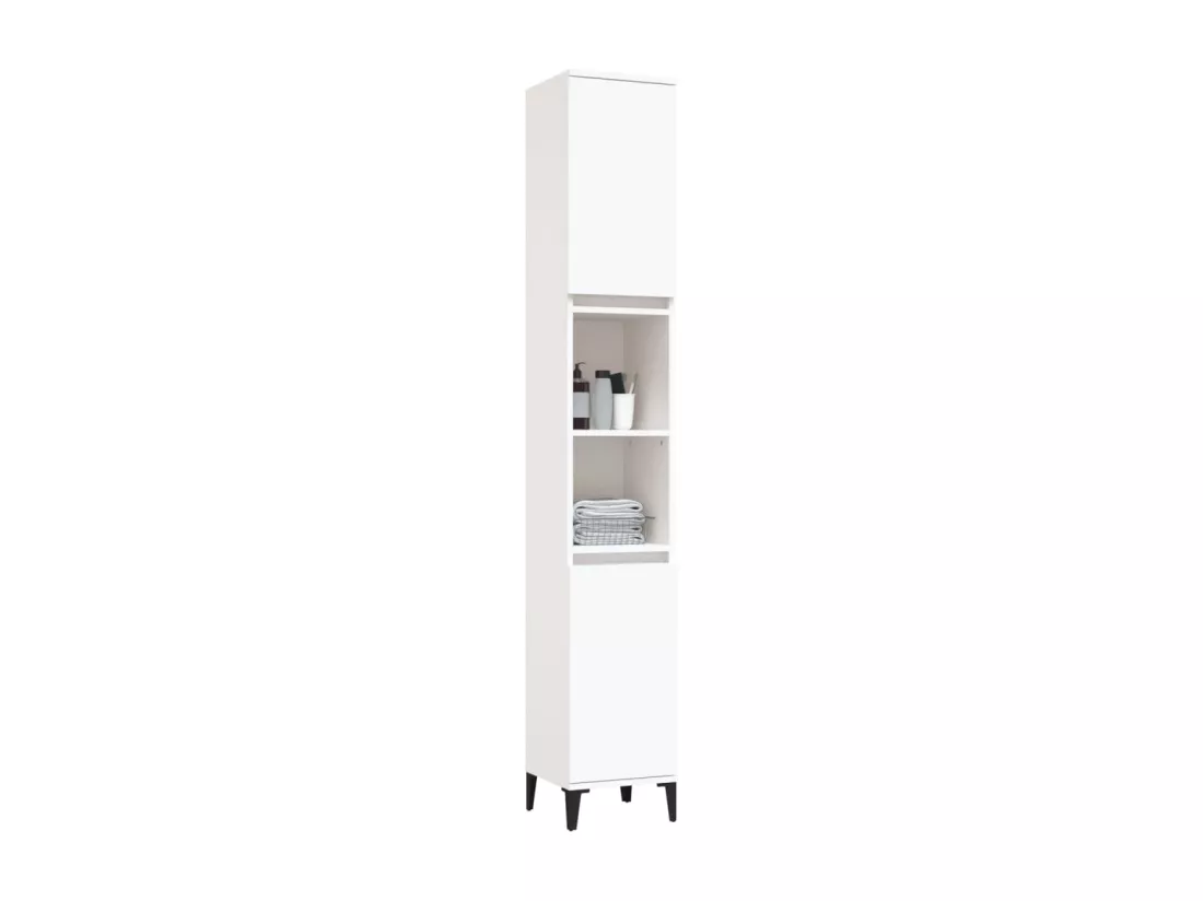 Armoire de salle de bain blanc 30x30x190 cm bois d'ingénierie