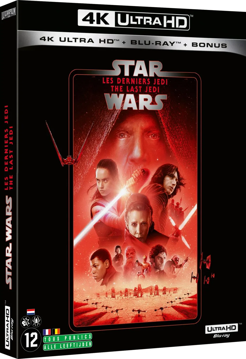 Star Wars, épisode VIII  : Les Derniers Jedi (1 Blu-ray UHD 4K   1 Blu-ray   bonus) Disques Blu-ray films