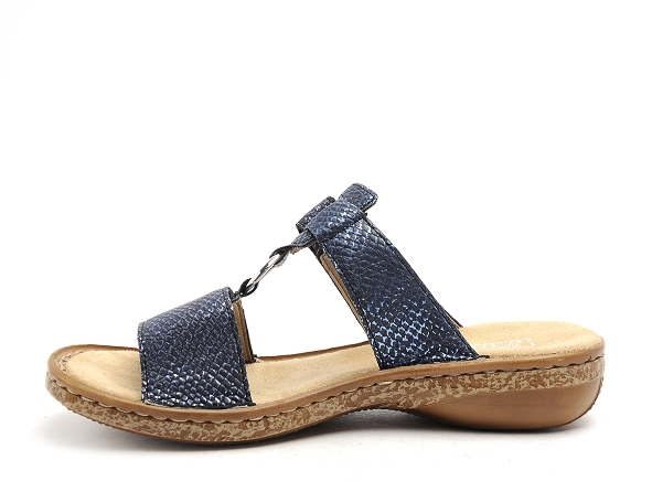 Rieker mules et sabots plats femme 628p9 bleu