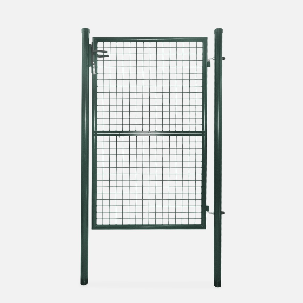Portillon de jardin en métal vert. Double sens d'ouverture. Avec serrure.150x100cm