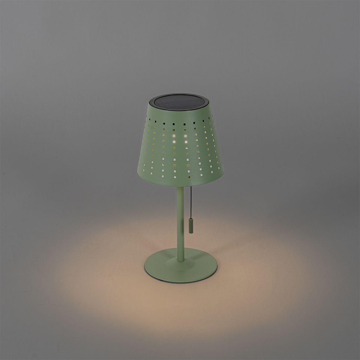 Buiten tafellamp groen incl. LED 3-staps dimbaar oplaadbaar en solar - Ferre
