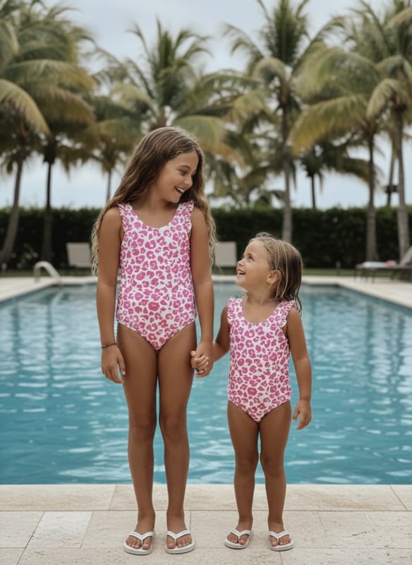 Only leopard swimsuit - roze