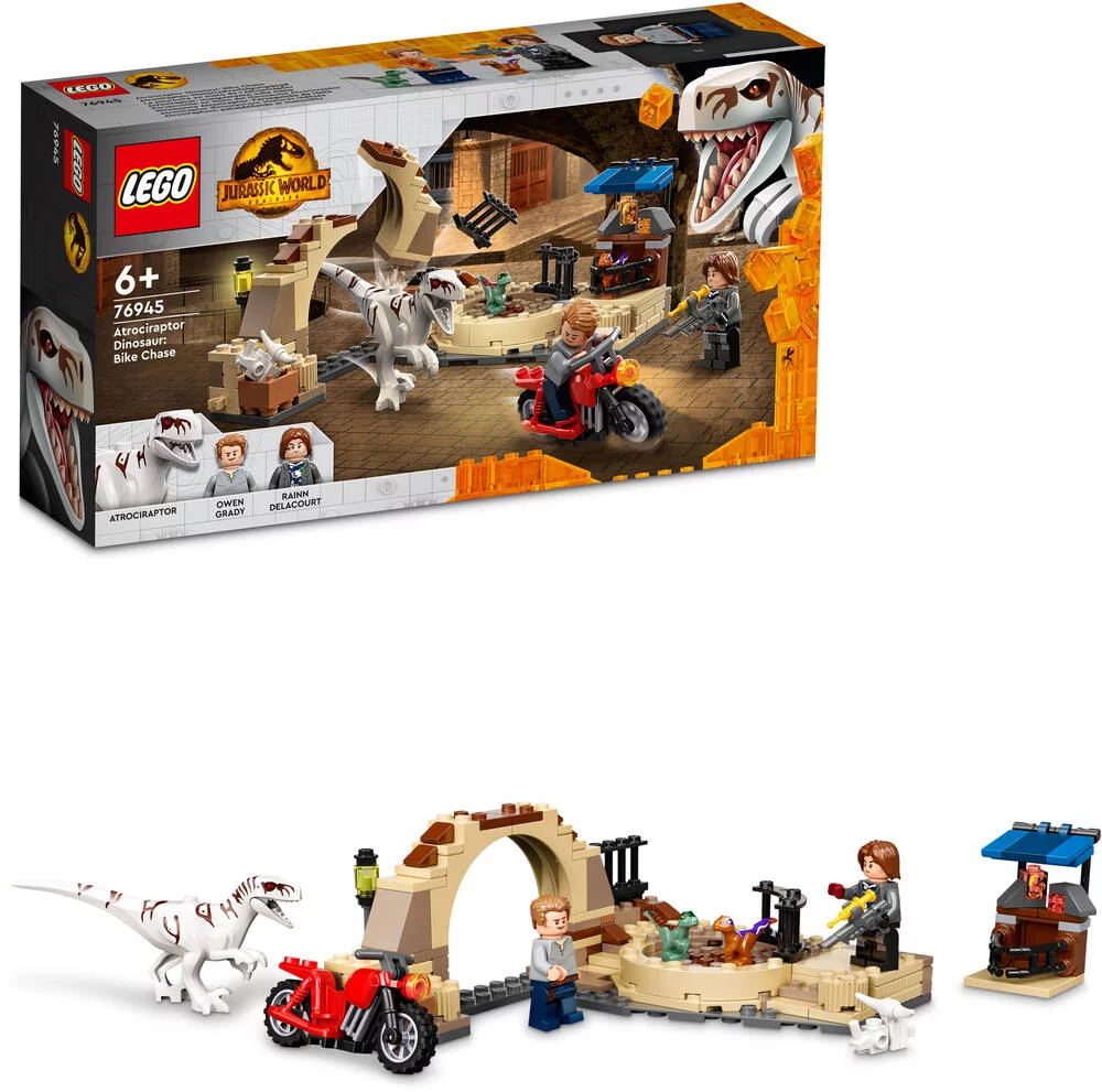 LEGO®JURASSIC WORLD  76945 - LA POURSUITE EN MOTO DE L'ATROCIRAPTOR