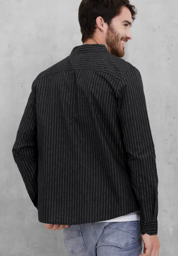 Oxfordhemd mit Wordingprint - Black