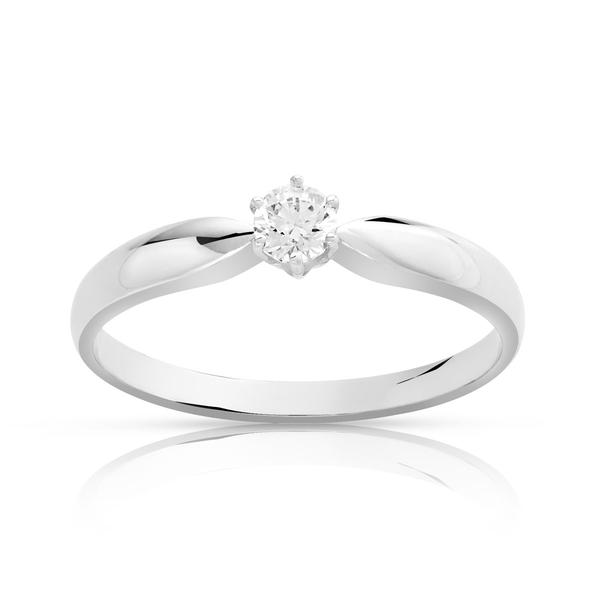 Bague solitaire or 750 diamant 15/100e de carat