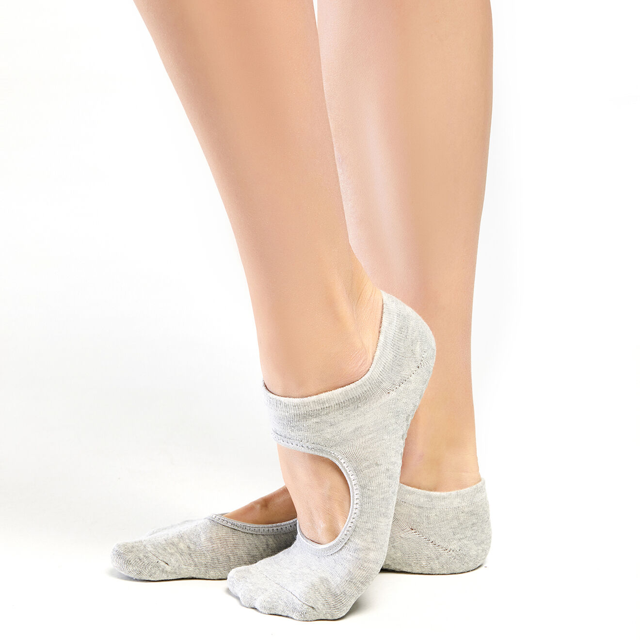 Onamaste Chaussettes de Yoga antidérapantes grises