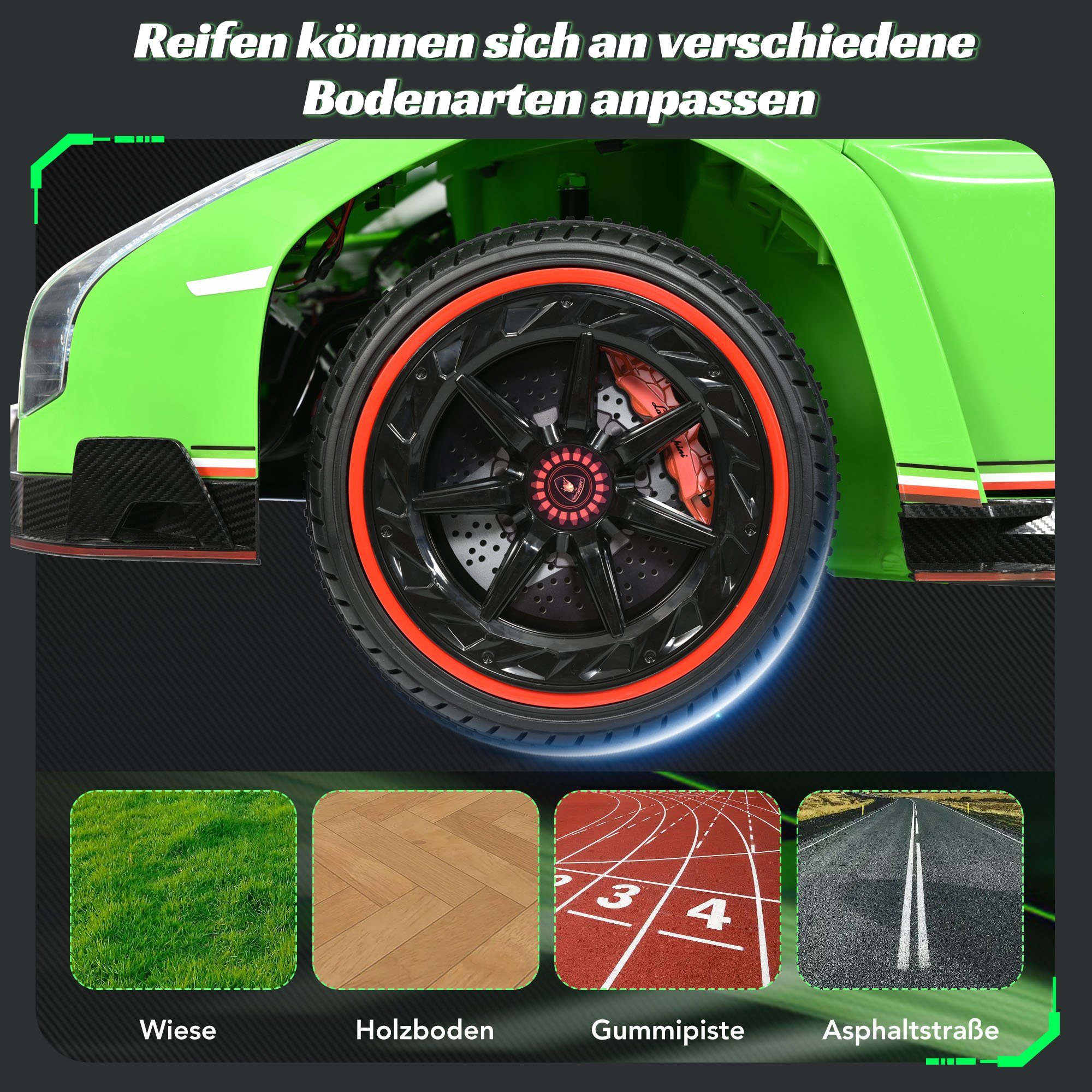 Carrinho elétrico infantil REDOM LAMBORGHINI VENENO com 2 motores, Bluetooth, portas duplas, 3 velocidades e música MP3, indicado para crianças a partir de 3 anos.