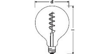 OSRAM Lampe Vintage 1906 Globe, 4.5W, E27 Warmweiss LED-Lampe, Vintage-Edition