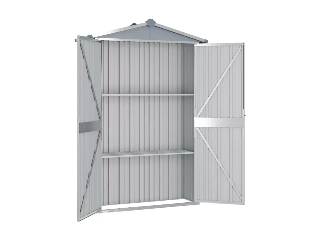 Abri de jardin Gris 107,5x46x183 Acier galvanisé